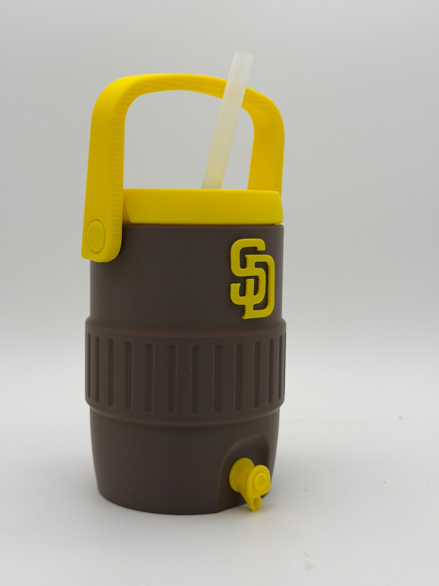 3d printed SD padres can cooler koozie with straw 12oz can