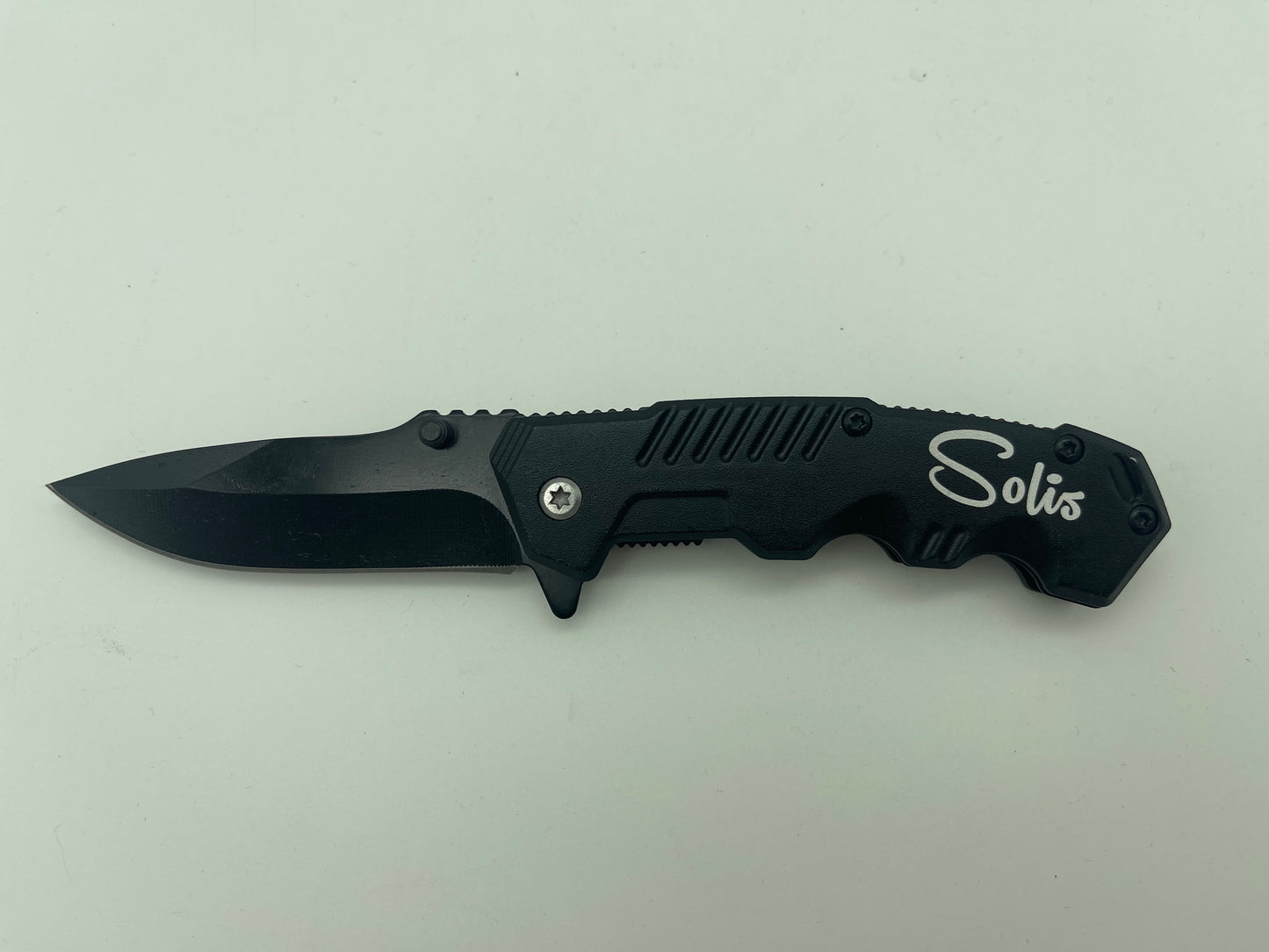 Pocket knife laser engraved