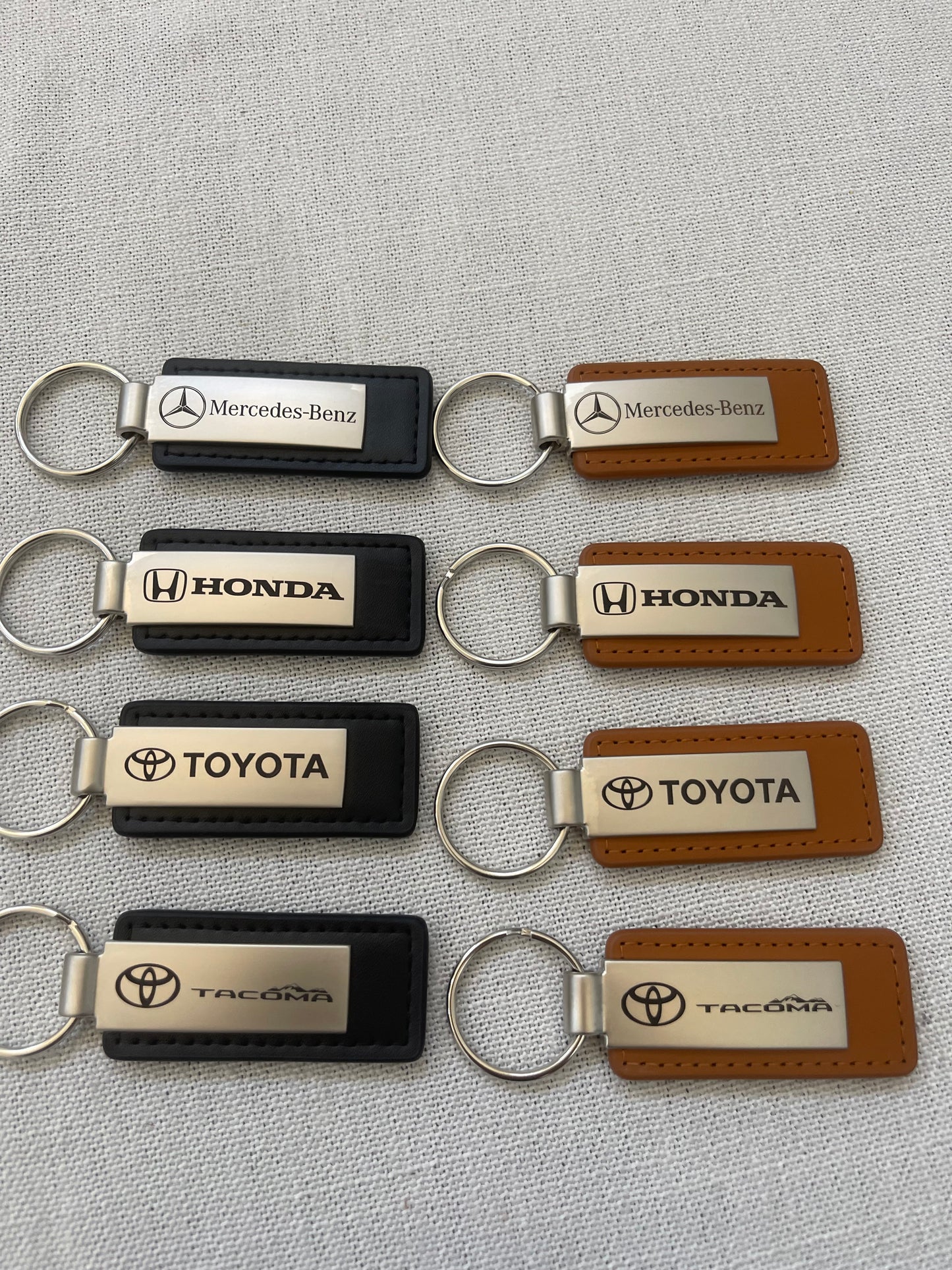 Leather keychain toyota honda