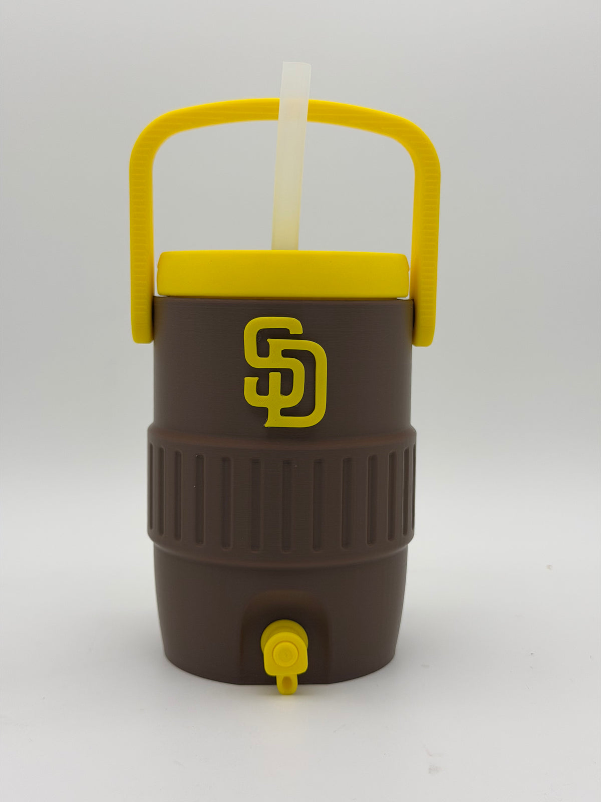 3d printed SD padres can cooler koozie with straw 12oz can