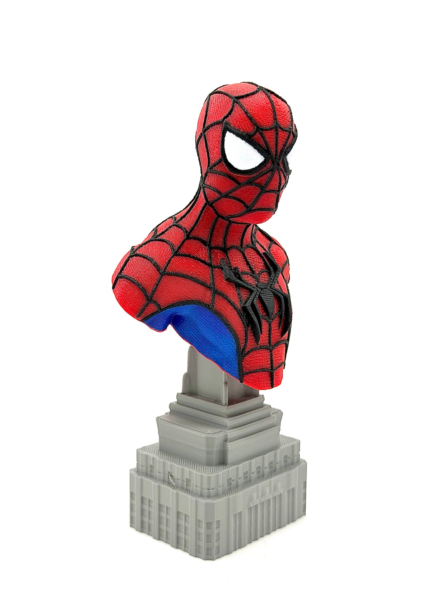 3D printed Spider Man bust statue multicolor print