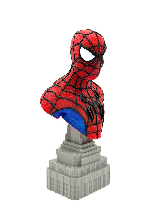 3D printed Spider Man bust statue multicolor print