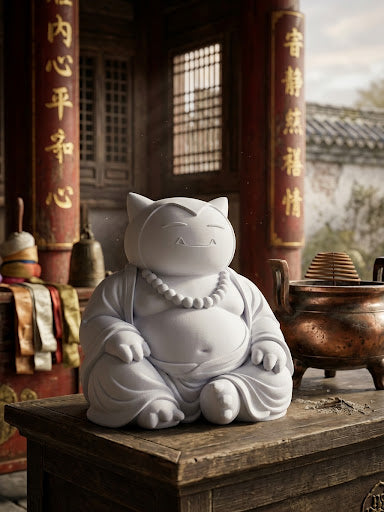 3D printed Budah Snorlax figure