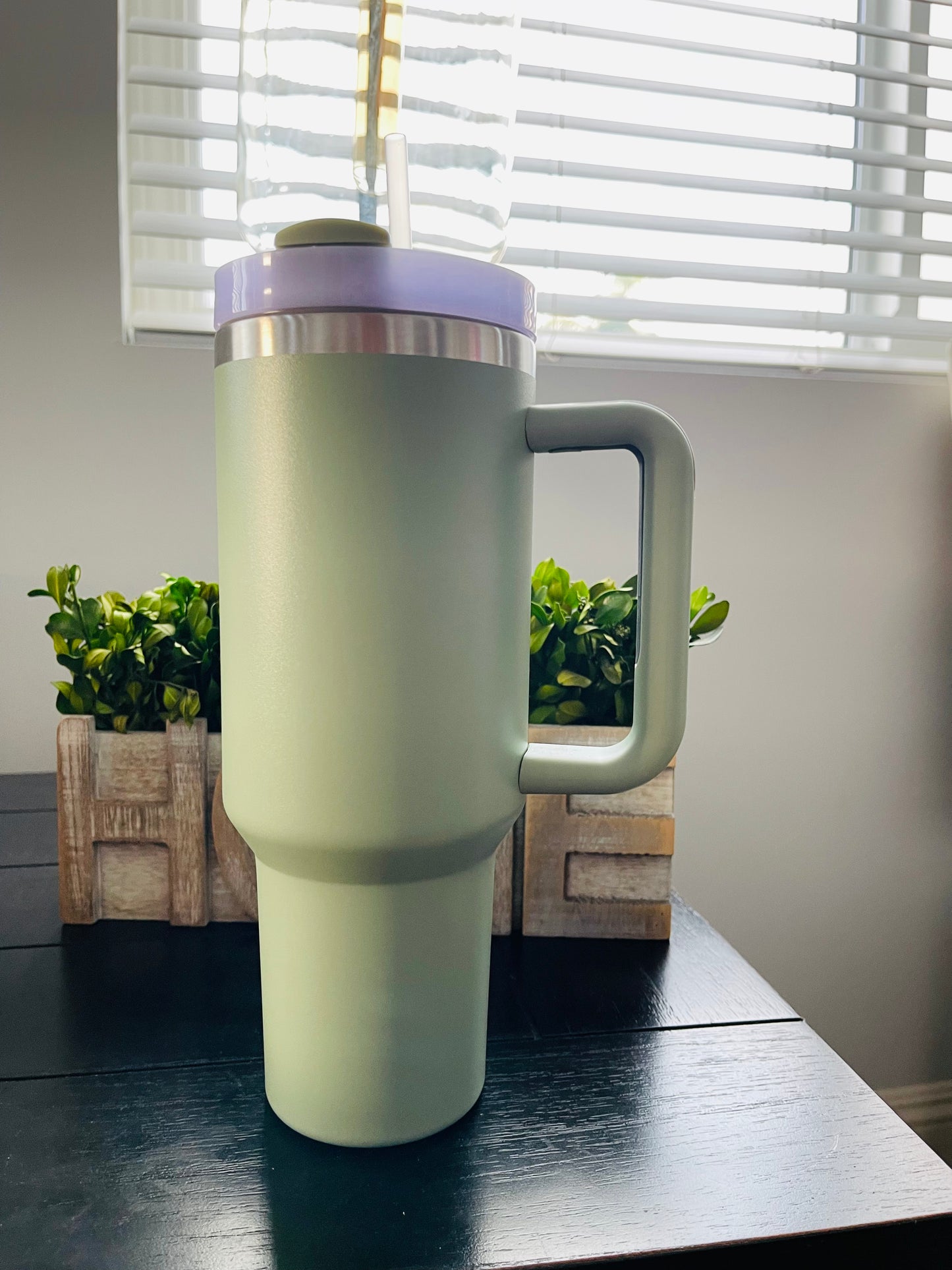 40 oz Tumbler with handle and straw