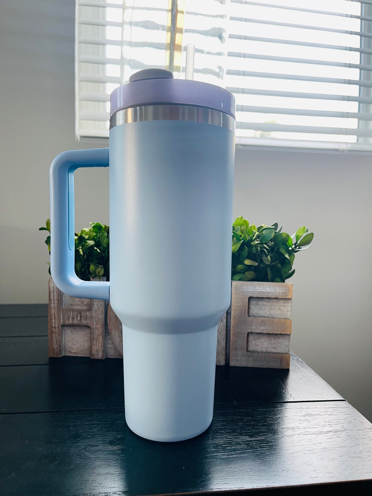 40 oz Tumbler with handle and straw